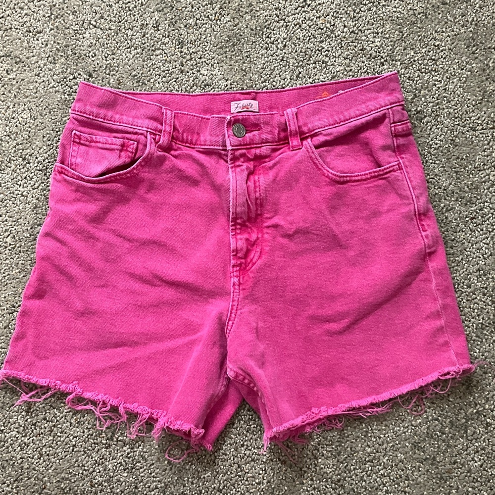 Faherty Hot Pink Denim Cutoff Shorts Sz 28